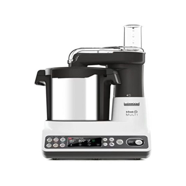 Kenwood KCook Multi CCL401WH - Robot de Cocina Multifunción de 1500 W, Hasta 180ºC, Bol de 4.5 L, 6 Programas Predefinidos, Accesorios Incluidos, Clase A, Gris/Blanco